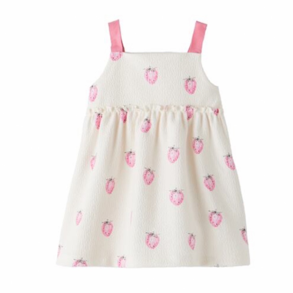 Zara Girls strawberries print sleeveless dress